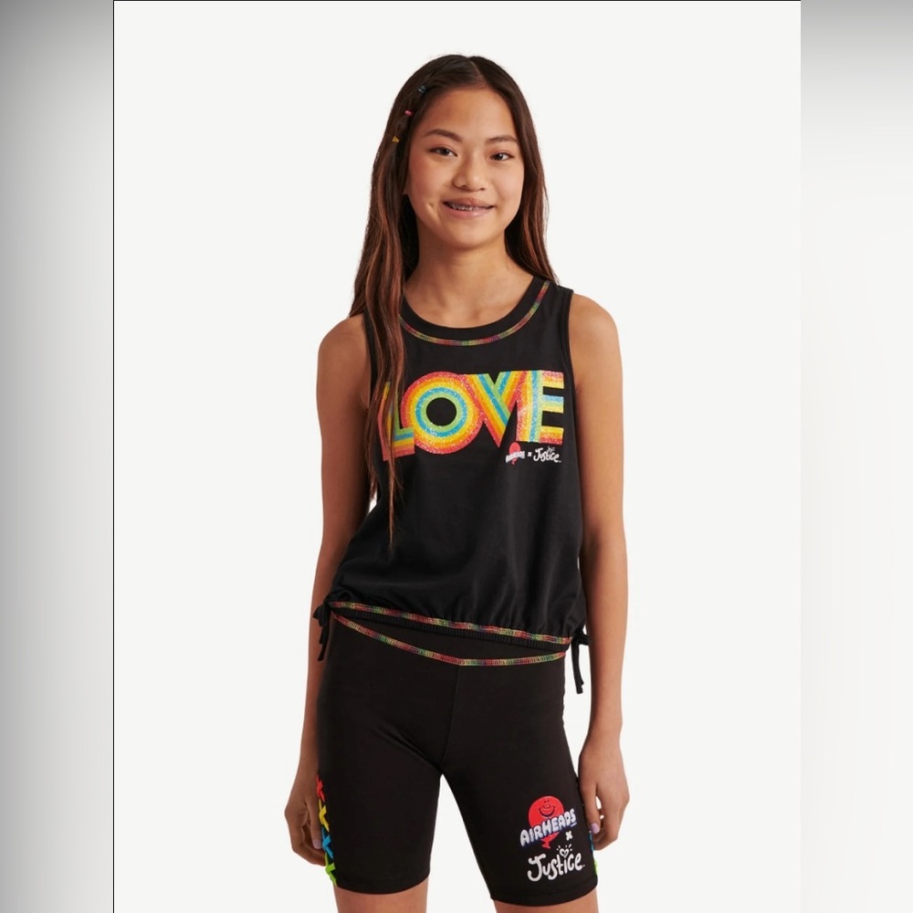 Justice Girls x Sugar Coated Love Cinch Hem Tank - Size Medium Rainbow Glitter